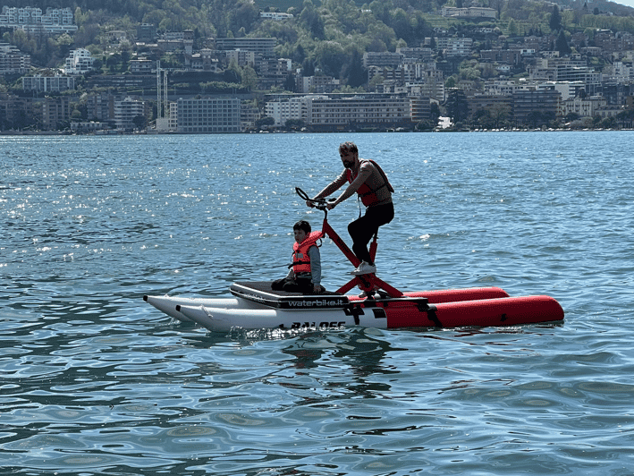 A Water Bike Adventure on Lake Lugano - A low view of Lake Lugano