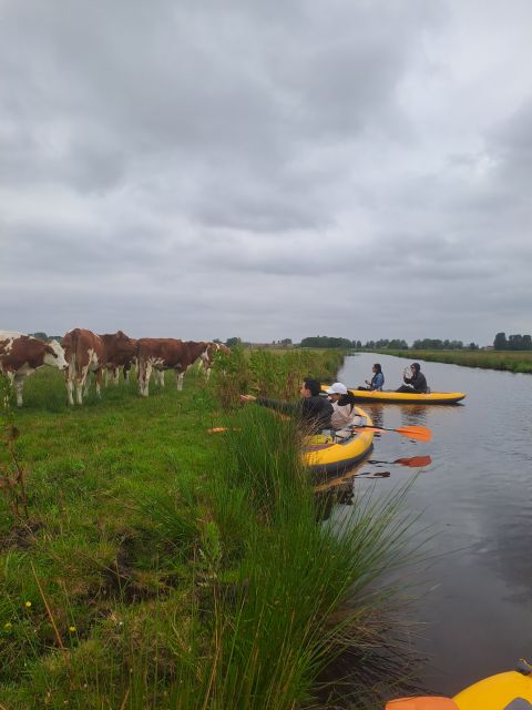 Amsterdam: Countryside Bike and Kayak Guided Tour - The first hour: riding toward d’Admiraal Windmill