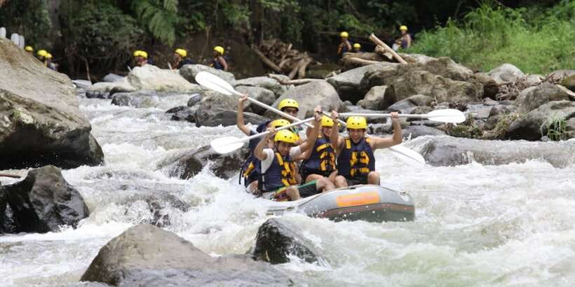Bali: Mountain Bike Tour and River Rafting with Lunch - Fruit, spices, and Taro bamboo forest