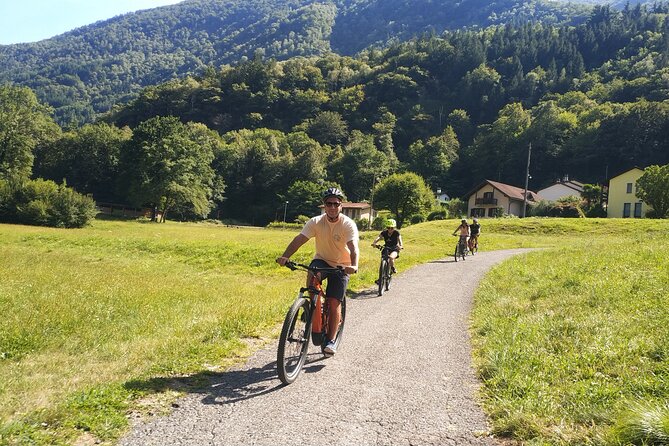 BikeBrix Scenic Cycling Tour in Lake Maggiore Ascona Locarno - The waterfall stop requires a short walk