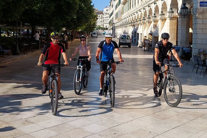 Corfu Old Town Cycle Tour-History,Flavours & Narrow Alleys! - Kanoni: monastery views and very low planes