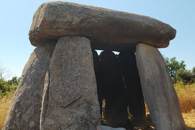 Cycle to Ancient Dolmens in Azenha. History, Theory & Folklore Guided Tour - Entering a 3500 BC passage mound dolmen