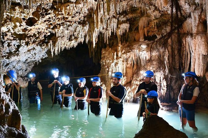 DISCOVER a Unique Secret River with Plus EXPERIENCE in Bike route & Rappel - Snorkeling among limestone formations