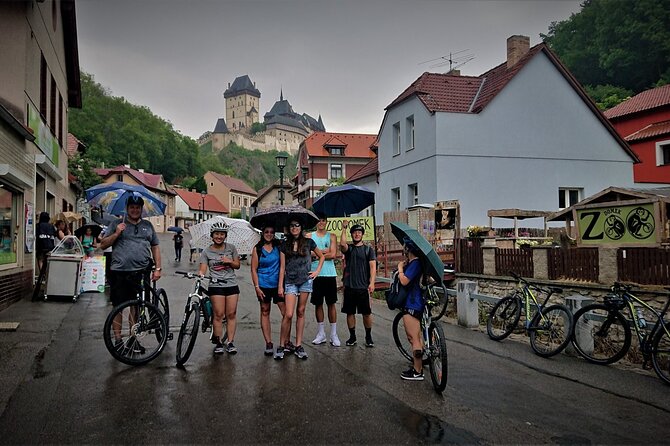 E Bike Day Trip I Visit a Roman Castle and Taste Craft Beer - Karlstejn Castle, the grand stop at 45 minutes