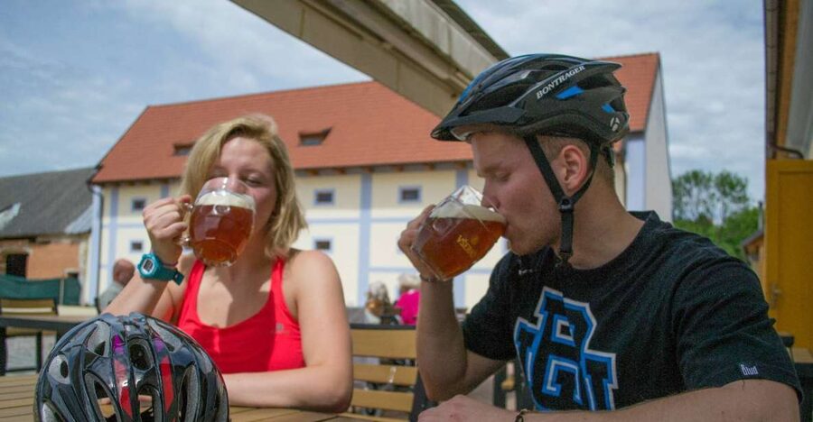 E-Bike Day Trip: Visit a Roman Castle and Taste Craft Beer - A gentle start beside two Czech rivers