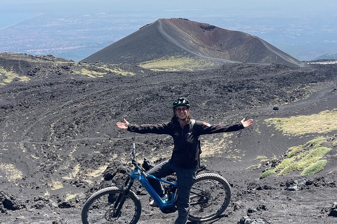 E-bike excursion on Etna - Pausing for views near Etna’s upper zones
