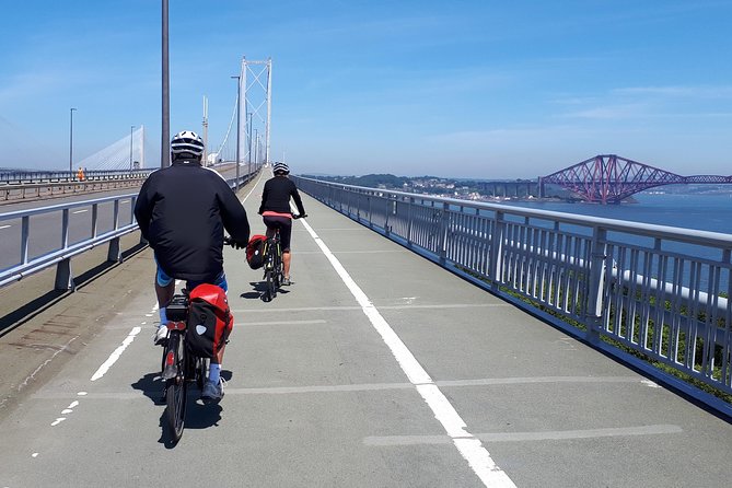 Edinburgh Bridges & Countryside BIke & Ebike Tour with Transfers - Lunch and bridge views in South Queensferry