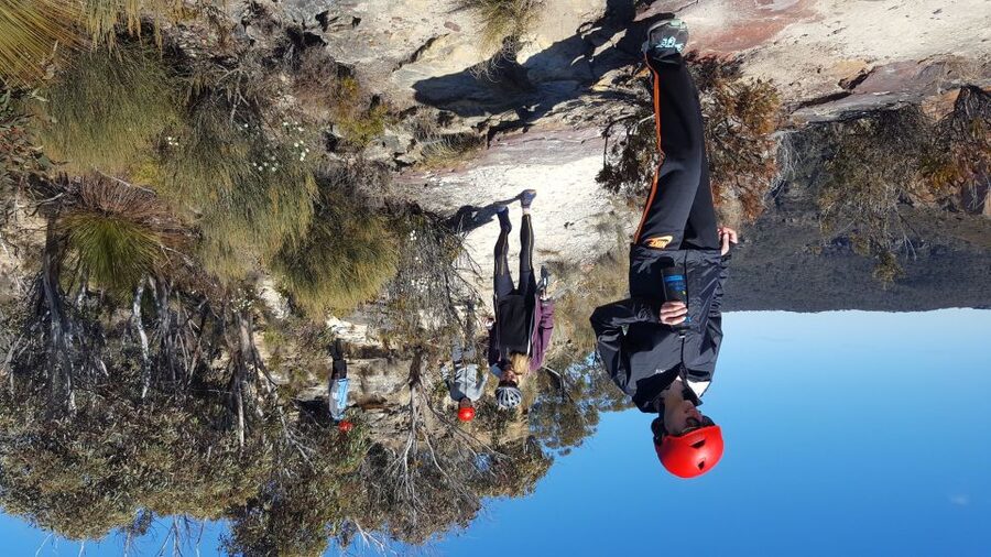 From Blue Mountains: Mountain e-Bike Ride, HANGING ROCK - Waterfall, heathland, and red sandstone country