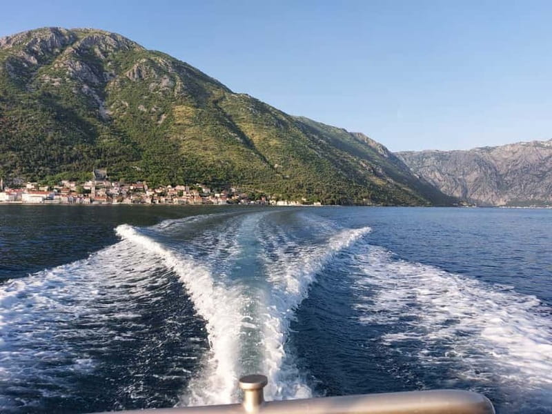 From Kotor: Boating, Kayaking, & Cycling Tour - The speedboat ride across Kotor Bay