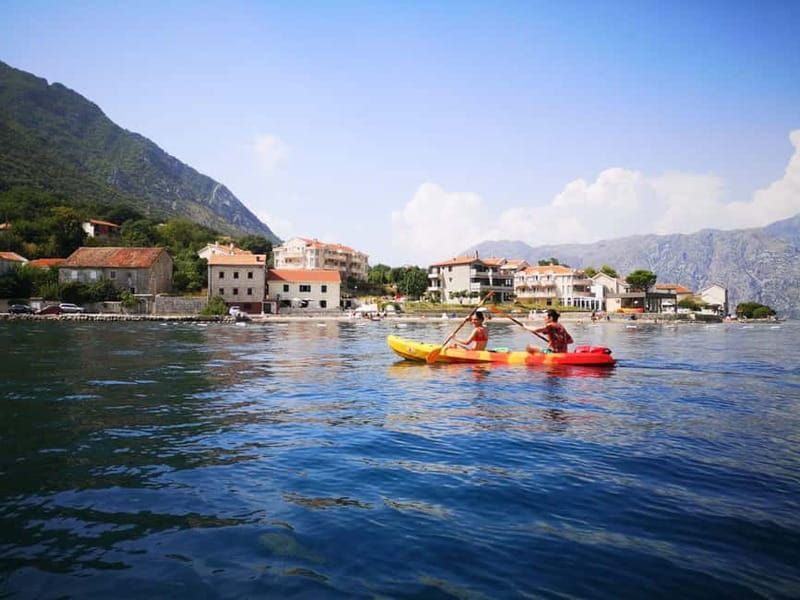 From Kotor: Boating, Kayaking, & Cycling Tour - A break beside the water near Kotor Old Town