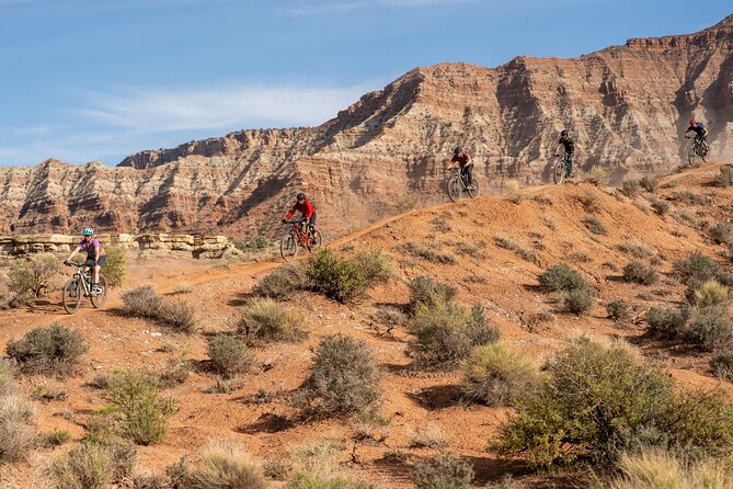 Guided Mountain Bike Tours - Zion - Riding beneath the mesas near Zion