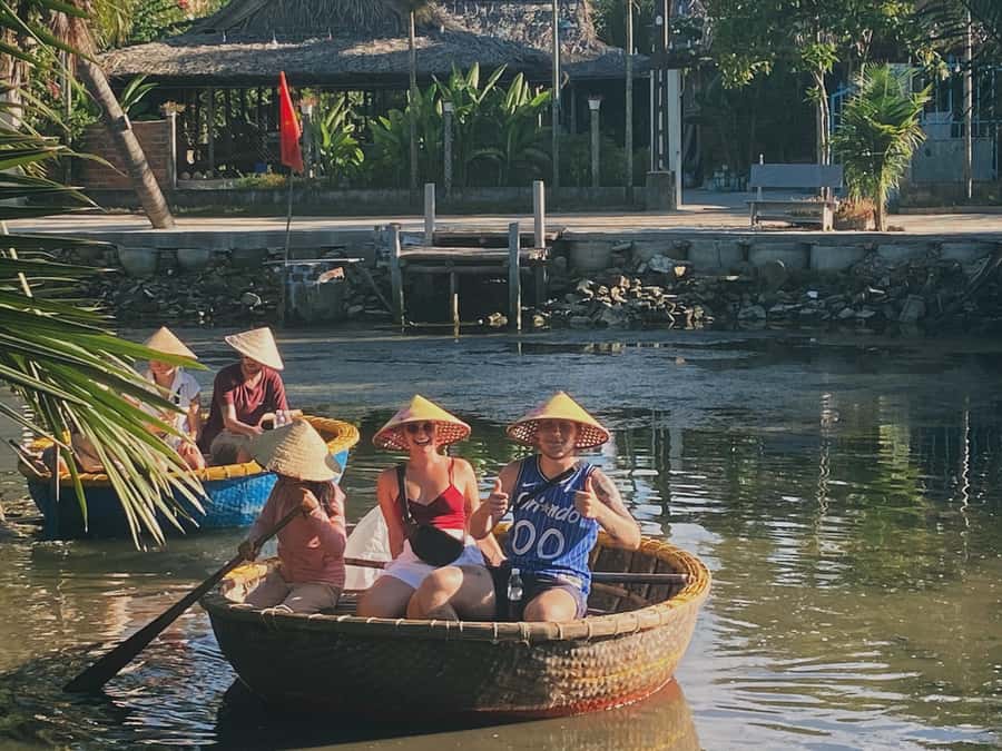 Hoi An Countryside Bike Tour- Tra Que Village & Basket Boat - Cam Thanh and the round bamboo basket boat