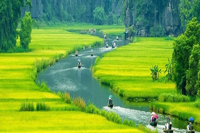 Ninh Binh Full-Day Tour Hoa Lu Tam Coc Cycling, Boat,Buffet Lunch - Cycling through villages and rice country