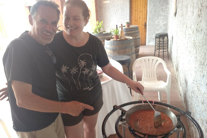 Paella Class, Winery & Bike Ride - Free Hotel Pickup from Sitges - Caves Romagosa Torne and one glass of cava