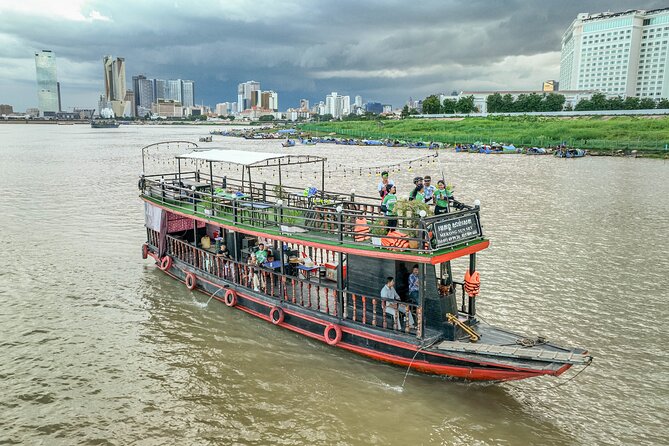 Phnom Penh Bike & Boat Sunset Tour / E-Bike Available - Sunset on the Mekong and Tonle Sap