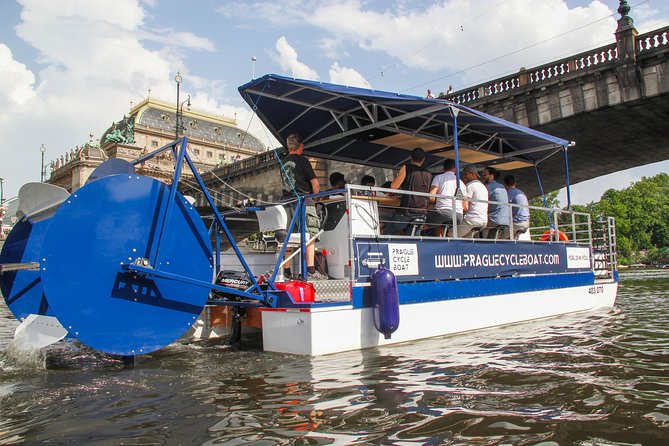 Prague Cycle Boat - The Swimming Beer Bike - Looking toward Prague Castle