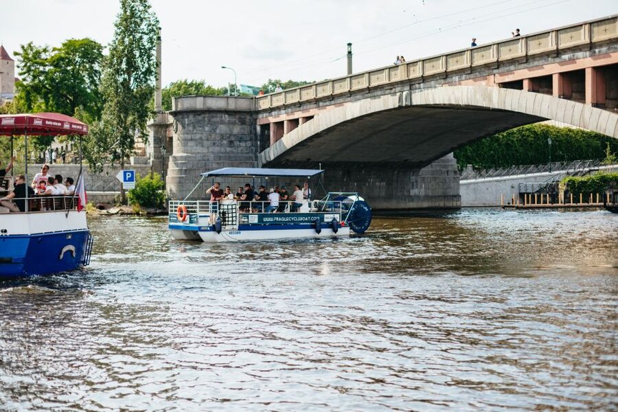 Prague: Swimming Beer Bike on A Cycle Boat - Starting near U Bukanýra