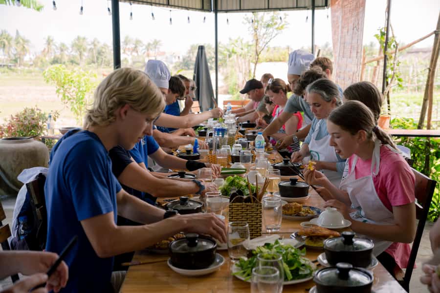 Rural Cycle, Market Tour, Basket Boat & Organic Farm Cooking - Working beside local organic farmers