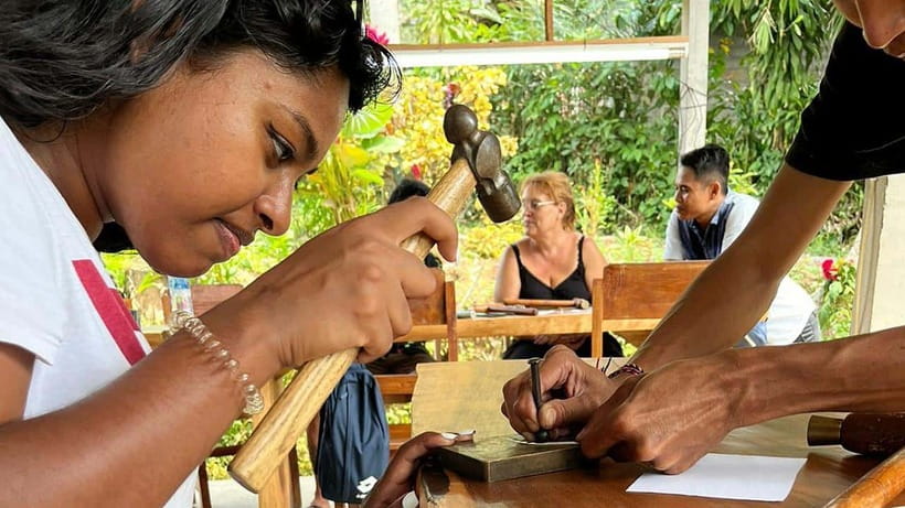 Sidemen Adventure Package: Cycling Tour, Waterfall, and More - Making silver jewelry in Sidemen
